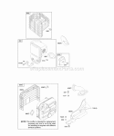 Exhaust System Diagram and Parts List for 210417-0134-E1  Briggs and Stratton Engine
